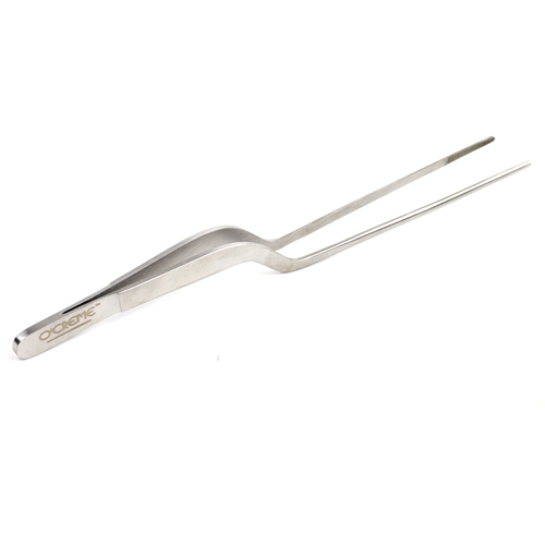 O'Creme Stainless Steel Fine Tip Offset Tweezers, 8" image 1