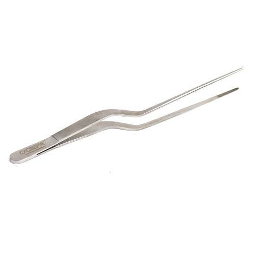 O'Creme Stainless Steel Fine Tip Offset Tweezers, 8" image 2