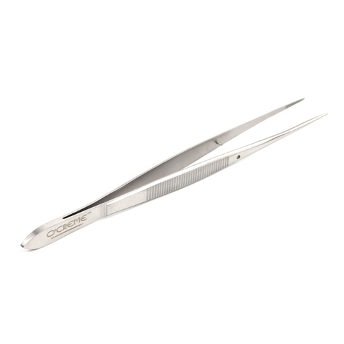 O'Creme Stainless Steel Straight Fine Tip Tweezers, 6.25"   image 1