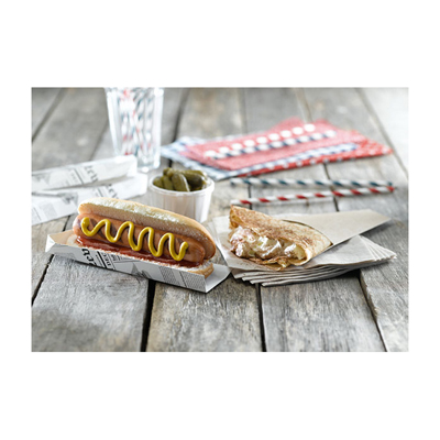 Packnwood Hot Dog Holder with Newspaper Print, 7" x 1.5" x 0.7" H, Case of 1000 image 1