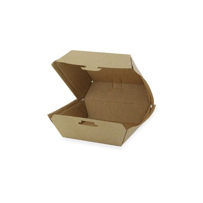 Packnwood Kraft Corrugated Clamshell Hamburger Take Out Box, 5.3" x 4.9" x 2.5" H, Case of 500 image 3