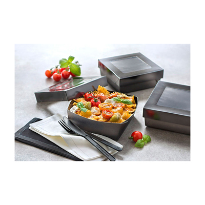 Packnwood Bakeable Black Kray Box with Lid, 3.9" x 3.9" x 1.6" - Case of 100 image 1