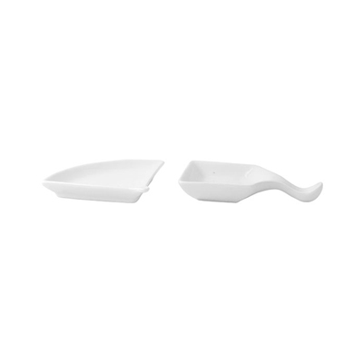 Packnwood Mini White Fan-Shaped Dish, 3.9" x 3.1" x 0.6" H, Case of 24 image 2