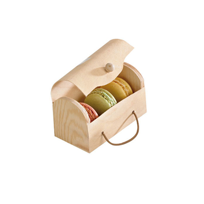 Packnwood Rectangular Wood Box for 3 Macarons with Latch, 4.2" x 3" x 2.25" - Case of 100 image 1