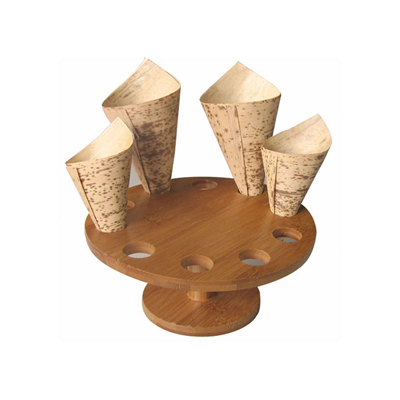Packnwood Bamboo Cone and Temaki Display, 10 Cavities, 4 oz, 4.3" x 0.7", Case of 2 image 2