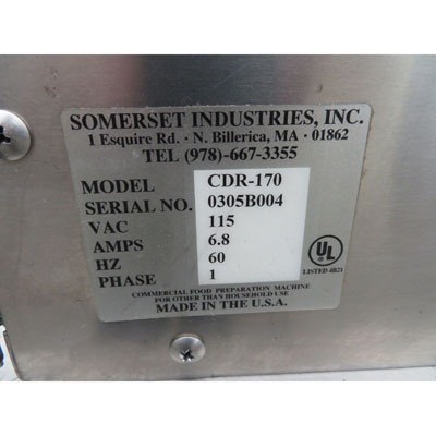 Somerset CDR-170 Compact Bread & Roll Moulder, Used Very Good Condition image 6