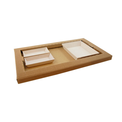 Packnwood Kraft Meal Tray and Samurai Dish VIP Lunchbox, Case of 200 image 2