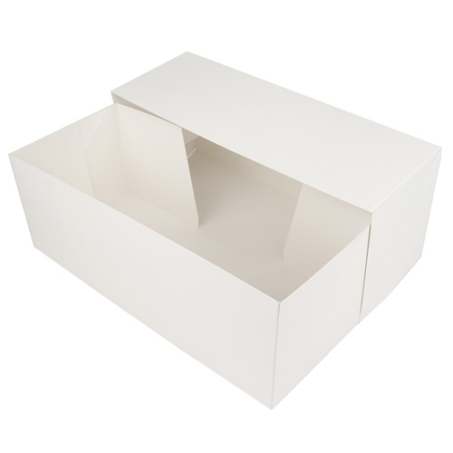 O'Creme White Log Box with Scalloped Window, 14" x 6" x 5" H - Pack of 5 image 2