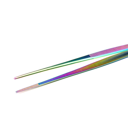 O'Creme Oil Slick Stainless Steel Straight Tip Tweezers, 8"  image 3