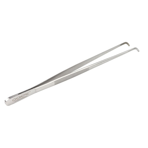 O'Creme Stainless Steel Curved Tip Tweezers, 12"  image 1