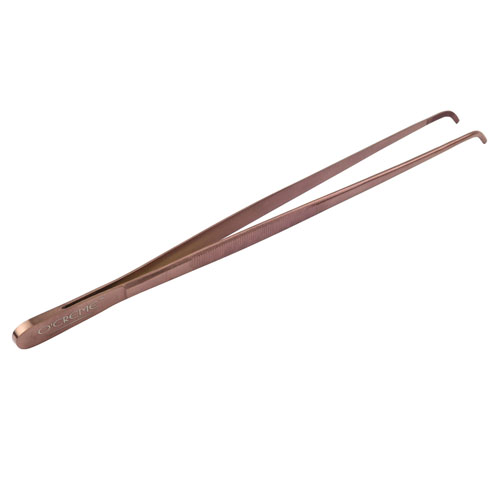 O'Creme Rose Gold Stainless Steel Curved Tip Tweezers, 12"  image 1