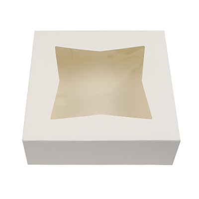 O'Creme White Pie Box, with Window, 9 x 9 x 2.5 Inches Deep - Pack Of 5 image 1