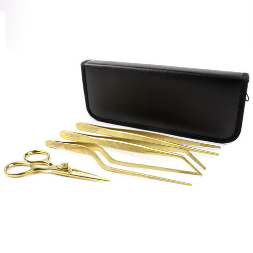 O'Creme Gold Stainless Steel Tweezers, Set of 4 image 1