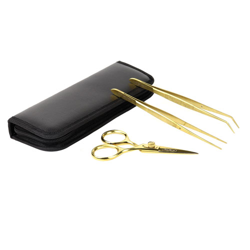 O'Creme Gold Stainless Steel Tweezers & Scissors, Set of 3  image 1