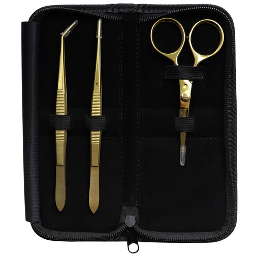 O'Creme Gold Stainless Steel Tweezers & Scissors, Set of 3  image 2