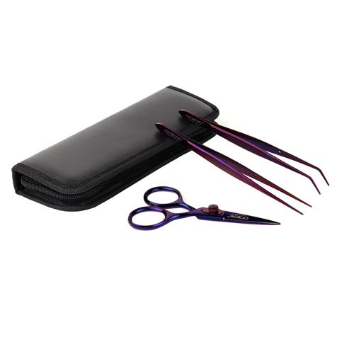 O'Creme Purple Stainless Steel Tweezers & Scissors, Set of 3  image 1