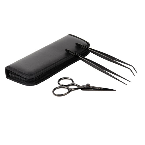 O'Creme Black Stainless Steel Tweezers & Scissors, Set of 3  image 1