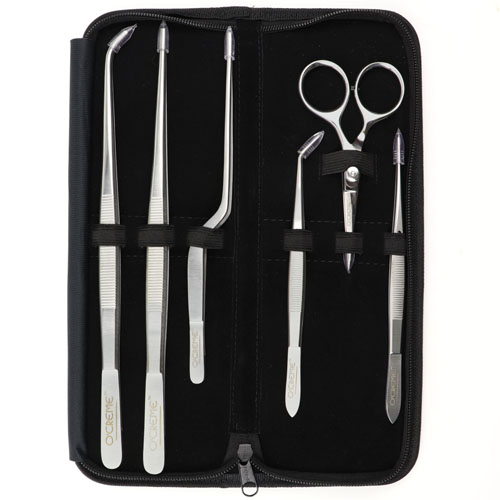 O'Creme Stainless Steel Tweezers & Scissors, Set of 6 image 2