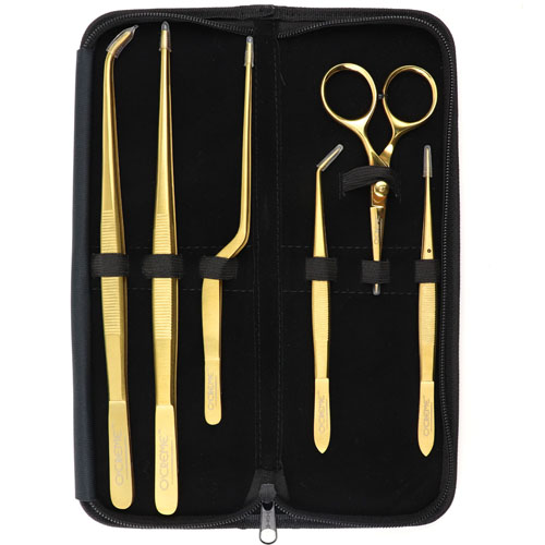 O'Creme Gold Stainless Steel Tweezers & Scissors, Set of 6  image 2