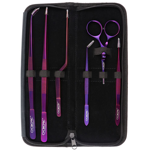O'Creme Purple Stainless Steel Tweezers & Scissors, Set of 6  image 2