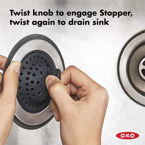 OXO Good Grips 2-in-1 Silicone Sink Strainer with Stopper image 1