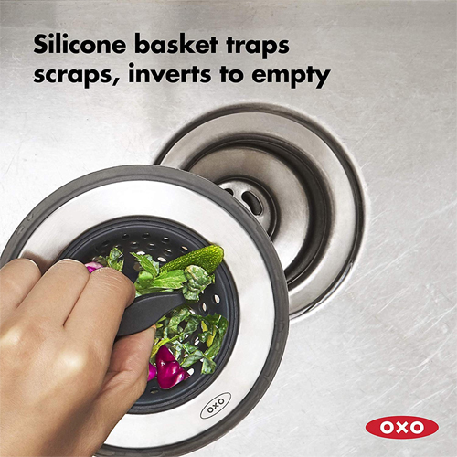 OXO Good Grips 2-in-1 Silicone Sink Strainer with Stopper image 3