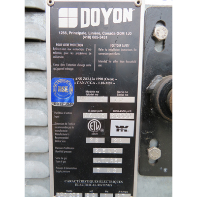 Doyon JAOP6G Gas Oven/Proofer, Used Great Condition image 4