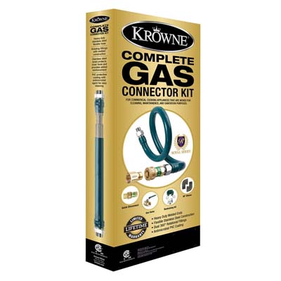 Krowne Metal M10024K Royal Series 1" x 24" Complete Gas Hose Connector Kit image 2