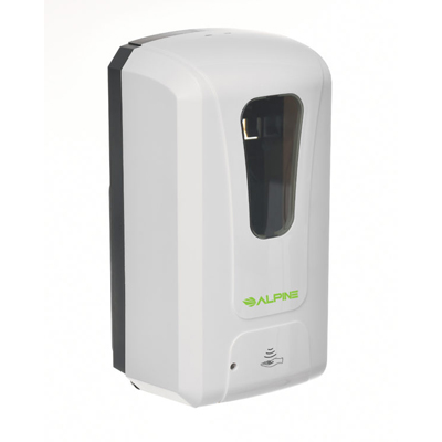 Alpine Automatic Hands-Free Liquid/Gel Hand Sanitizer/Soap Dispenser, 1200 mL, White image 1