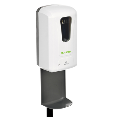 Alpine Automatic Hands-Free Liquid/Gel Hand Sanitizer/Soap Dispenser with Floor Stand, 1200 mL, White image 9