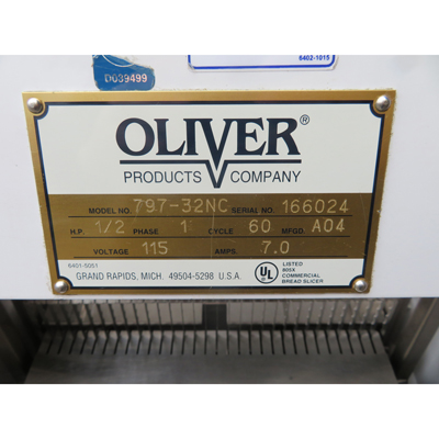 Oliver 797-32NC Bread Slicer, 1/2" Cut, New Blades, Used Excellent Condition image 5