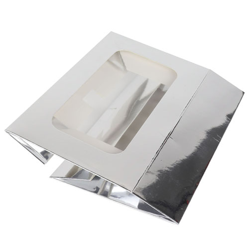 O'Creme Silver Treat Box with Window, 8.5" x 5.5" x 2", Case of 200 image 3