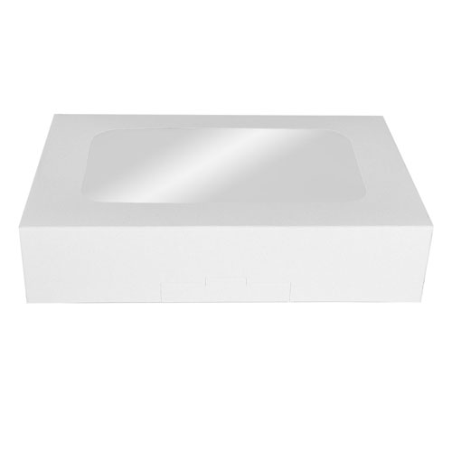 O'Creme White Treat Box with Window, 8.5" x 5.5" x 2", Pack of 5  image 1