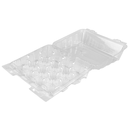 Hinged Clear Plastic Mini Cupcake Container with 12 Cavities - Pack of 5 image 1