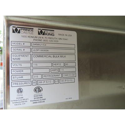 Silver King SKMAJ1/C4 1 Valve Refrigerated Milk Dispenser, Used Great Condition image 3