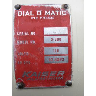 Kaiser D300 Dial-O-Matic Pie Press, Used Great Condition image 3