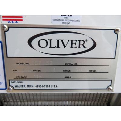 Oliver 797 Gravity Feed Bread Slicer  W/ 1197 Swing-Away Bagger , 1/2" Slices, Used Excellent Condition image 6