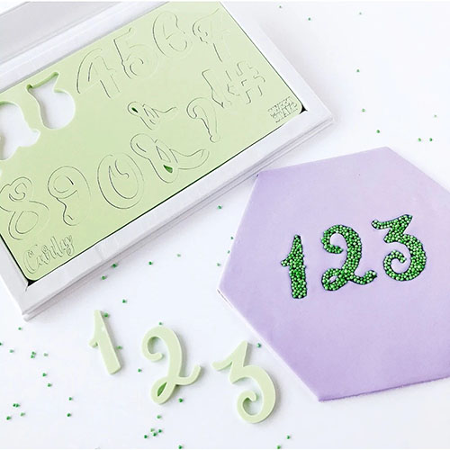 Sweet Stamp Set of Curly Numbers & Symbols image 2