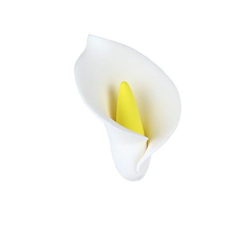Medium White and Yellow Calla Lilly Gumpaste Flowers - Set of 6 image 1