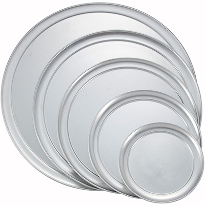 Winco Wide Rim Aluminum Pizza Tray image 1