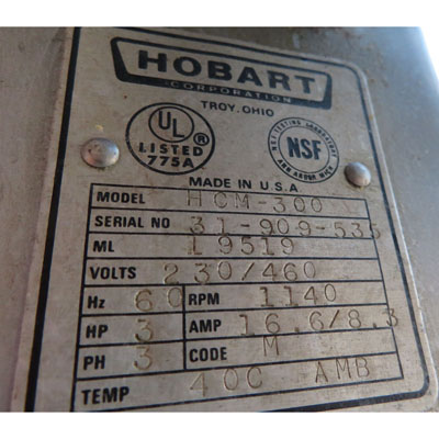 Hobart HCM-300 Vertical Cutter Mixer, Used Excellent Condition image 4