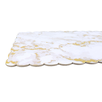 Marble-Colored Scalloped Log Cake Board 16-1/2" x 6-1/2" - Case of 50 image 2