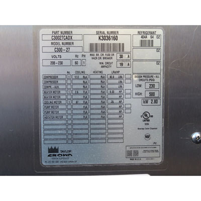 Taylor C300-27 Carbonated Slush Machine, Used Excellent Condition image 4