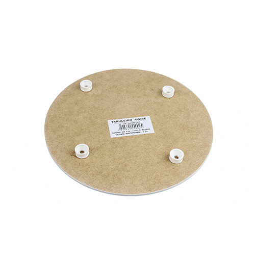 Avare White Round Footed Cake Board - 10" x 1/8" image 2