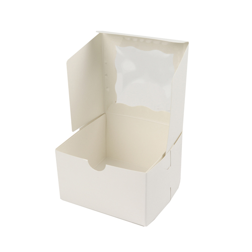 O'Creme White One Compartment Cupcake Box with Window 4" x 4" x 4" -  Case of 500 image 1