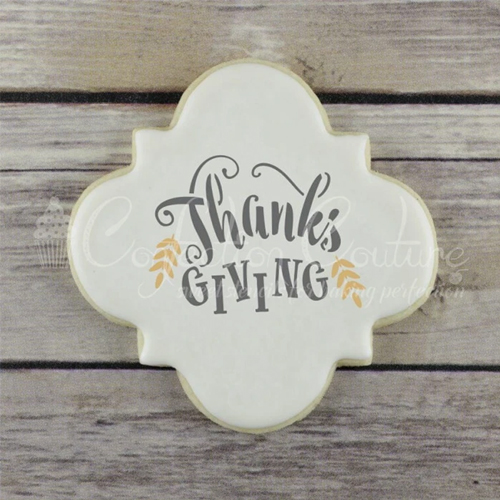 Confection Couture Give Thanks Words Cookie Stencil image 1