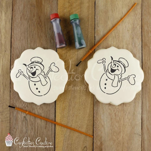 Confection Couture Snowman Paint Your Own Cookie Stencil image 1