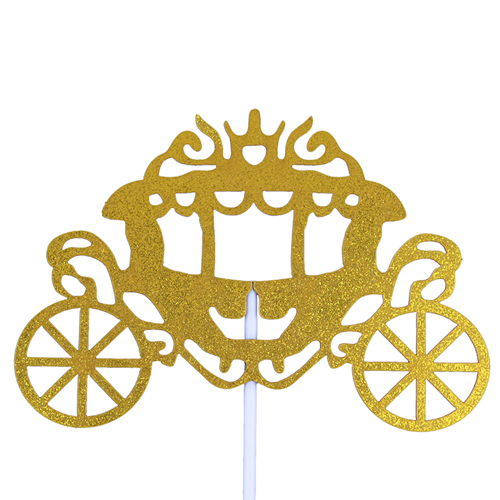 O'Creme Gold Carriage Cake Toppers, Pack of 10 image 1
