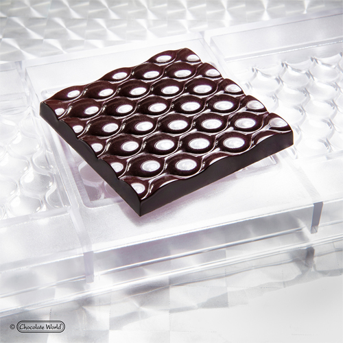 Chocolate World Clear Polycarbonate Chocolate Mold, Bubbles Square image 1