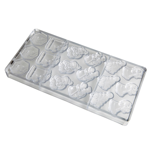 Chocolate World Clear Polycarbonate Chocolate Mold, Christmas Garnish image 1